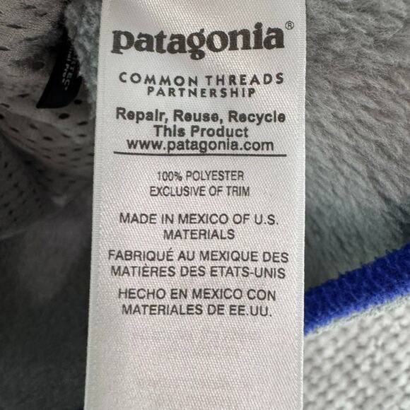 Patagonia Sweater Womens M Gray Blue Re-Tool Snap-T Pullover Fleece Pocket - Picture 14 of 15